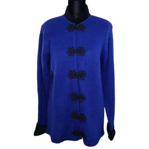 CHERRY & WEBB Cardigan Size S Mohair Wool Jacket Asian Inspired Deadstock VTG